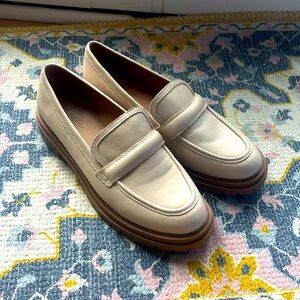 Madewell Cream Loafers with Tan Soles